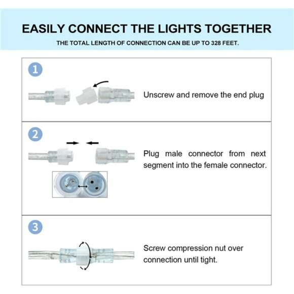 LED rope lights waterproof connectable flexible tube lights for patio garden dec - Picture 6 of 7